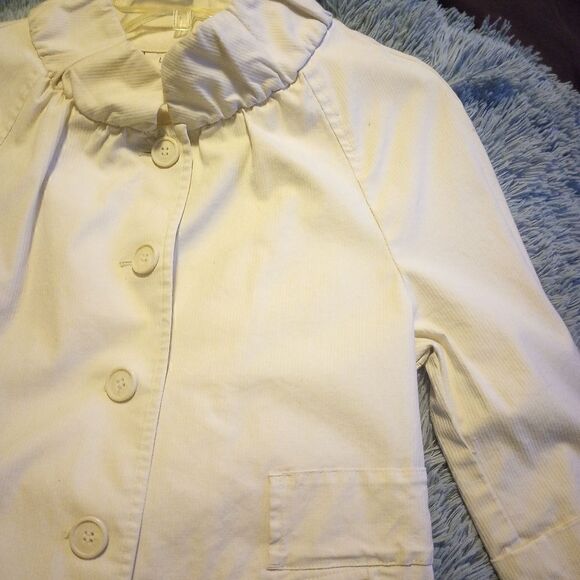 Loft ribbed high collar blazer/top half sleeve with buckle accent - Picture 8 of 11